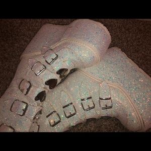 Demonia Platform White Boots